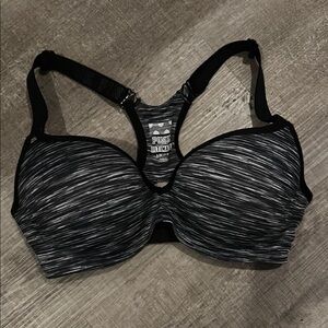 PINK Victoria's Secret Black and Gray Racerback Bra